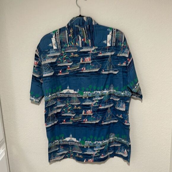 Vintage 90’s Kahala Mens Multicolor Balboa Island Christmas Boat Parade Shirt M - Picture 6 of 7